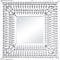 Silver Glass Wall Mirror with Crystal Embellishment 32" x 1" x 32"